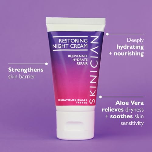 SKINICIAN Crème de nuit régénérante anti-âge - Crème de nuit raffermissante pour femmes - RegenacelTM, B-Glucane botaniq