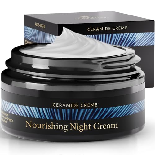 Satin Naturel Crème de Nuit Visage 50 ml - Hydratante Réparatrice pour Peaux Sensibles avec Céramides & Aloe Vera